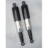 ZADNÍ TLUMIČE -- OCELOVÝ KRYT - CHROM/ČERNÁ BARVA - (VÝROBA ČR) - PÁR (TYP 634, 633 BIZON + ČZ 250/471)